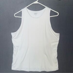 Lands' End Women's White Shelf Bra Classic White Tank Top size Large